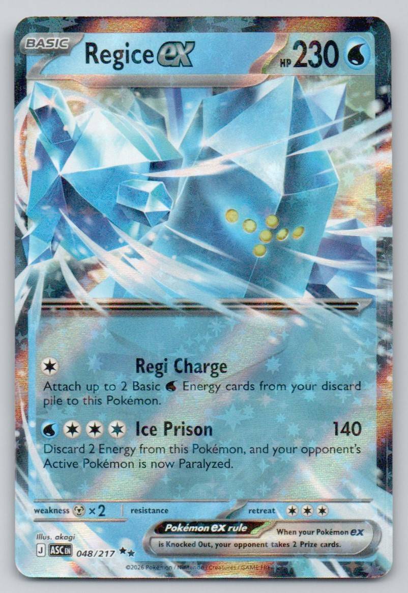 Regice ex 048 NOR Card - Ascended Heroes