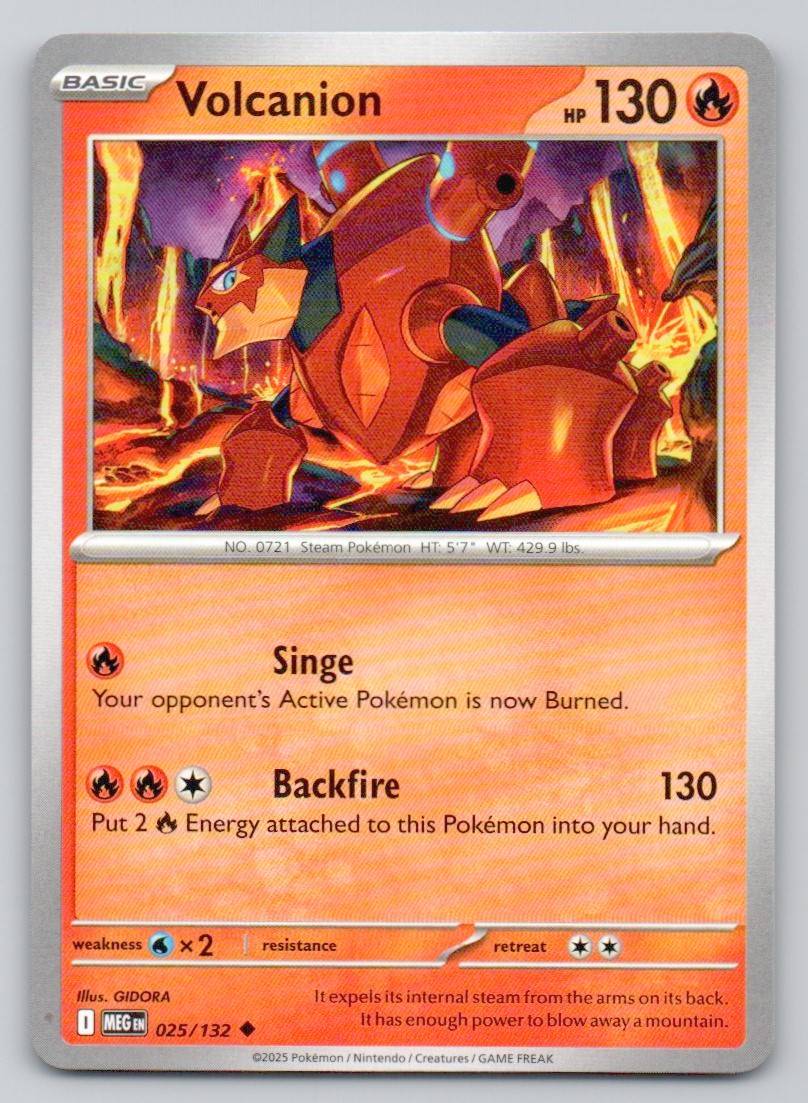 Volcanion 025 NOR Card - Mega Evolution