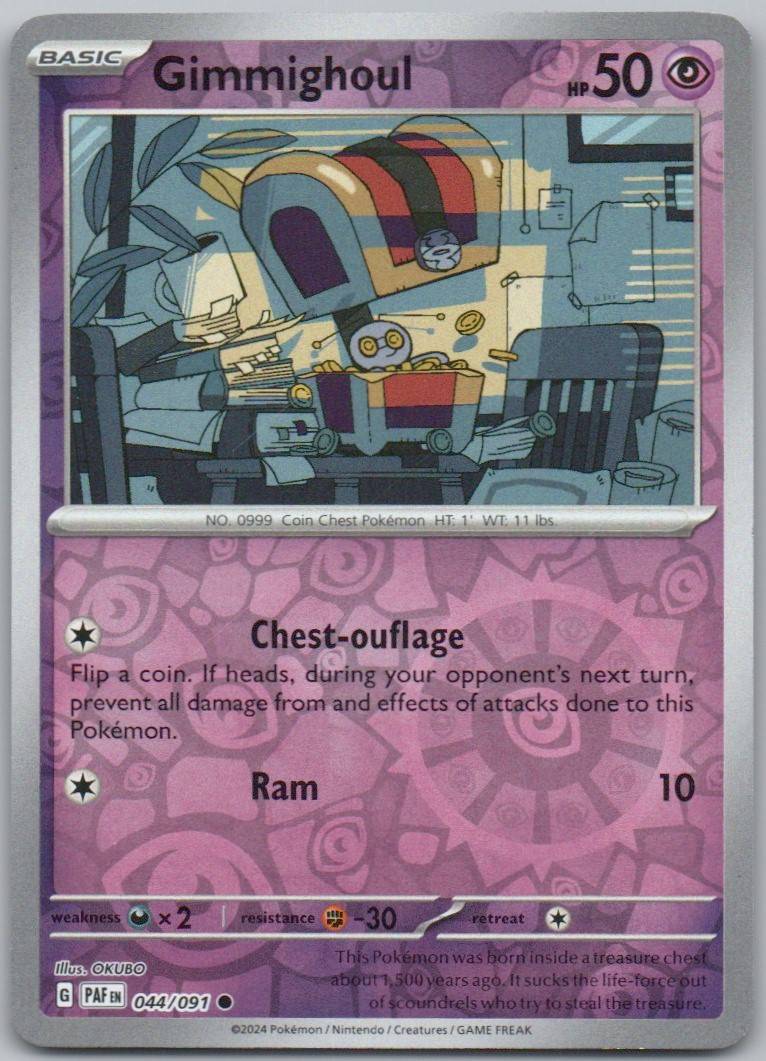 Gimmighoul 044 REV Card - Paldean Fates