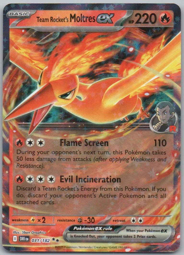 Team Rocket's Moltres ex 031 NOR Card - Destined Rivals