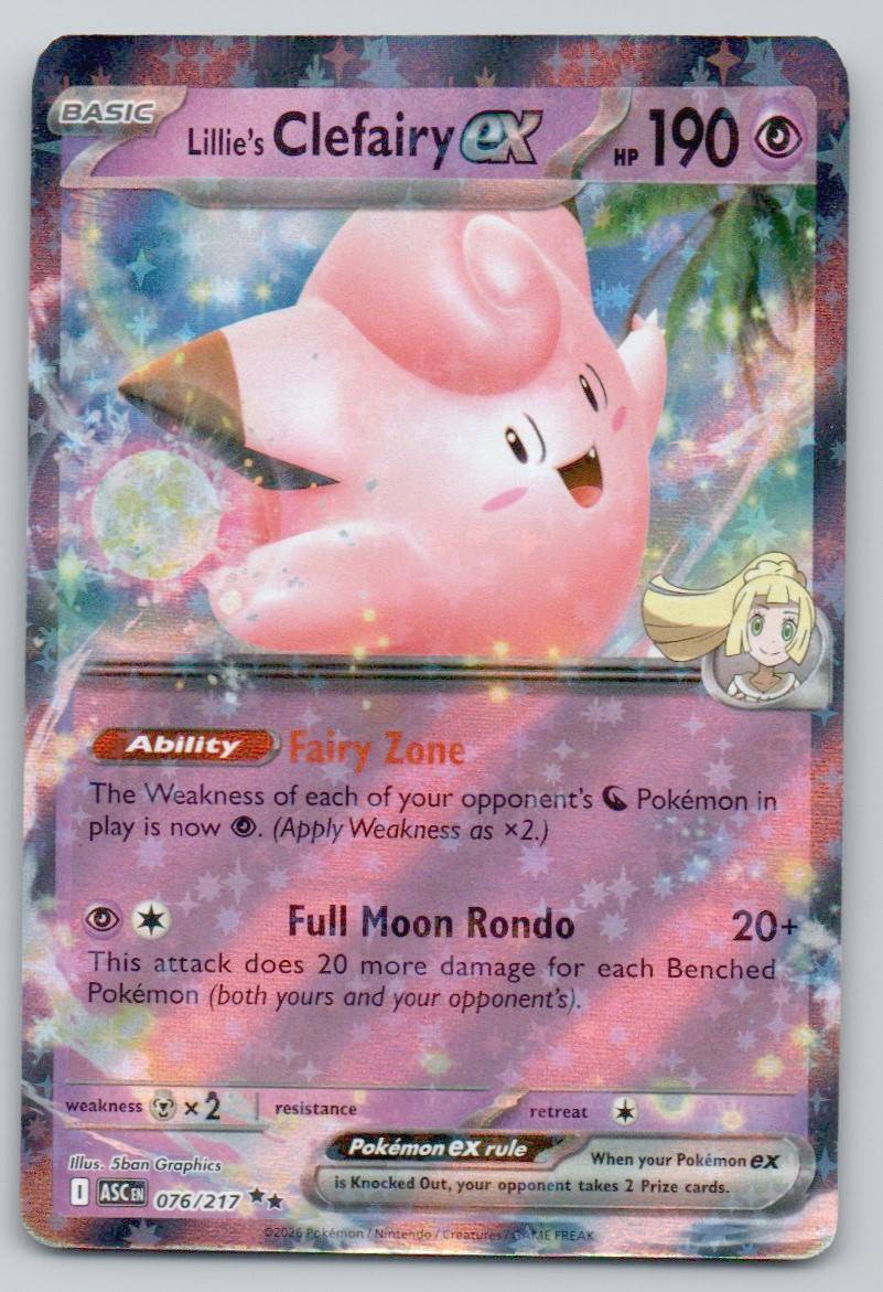 Lillie's Clefairy ex 076 NOR Card - Ascended Heroes