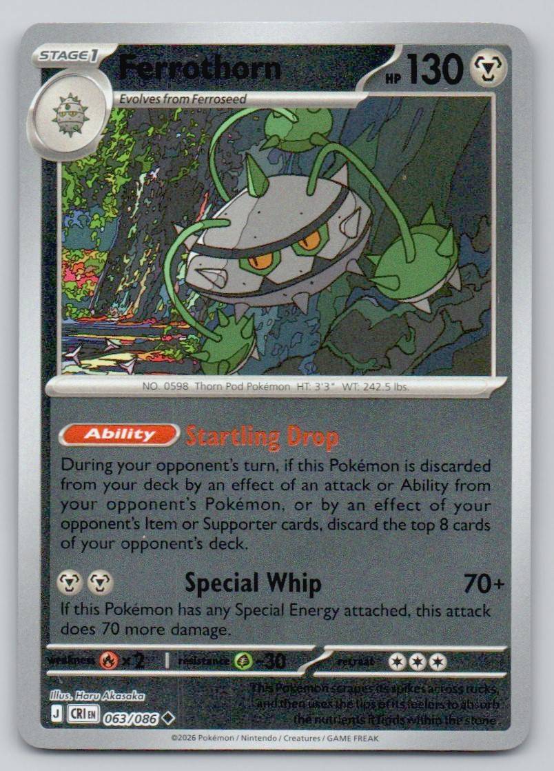 Ferrothorn 063 REV Card - ME04: Chaos Rising