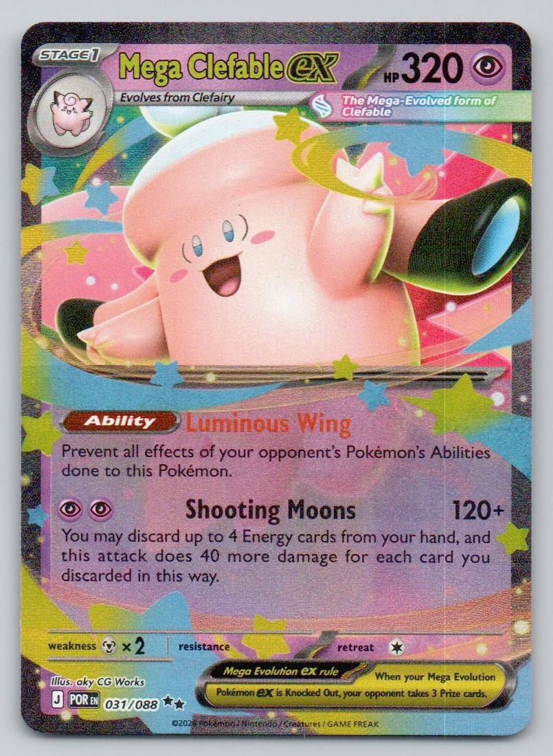 Mega Clefable ex 031 NOR Card - Perfect Order
