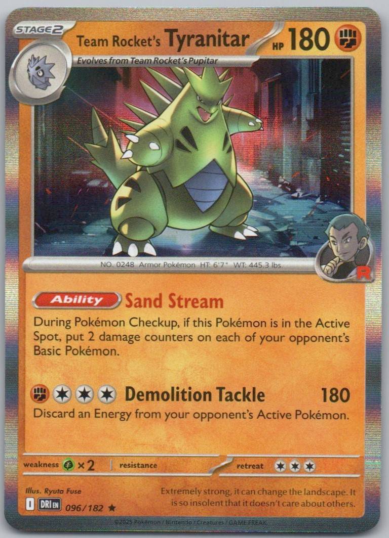 Team Rocket's Tyranitar 096 NOR Card - Destined Rivals