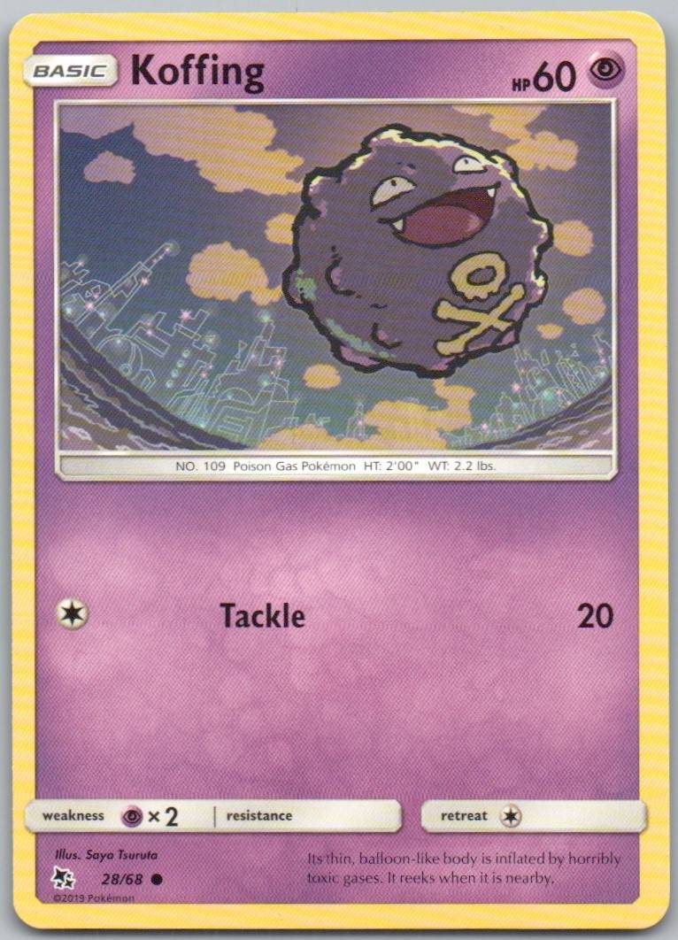 Koffing 28/ Normal Psychic Card - Hidden Fates