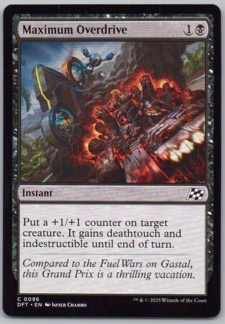 Maximum Overdrive 96 Normal Artifact Card - Aetherdrift