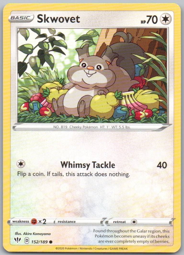 Skwovet 152 Normal Colorless Card - Darkness Ablaze