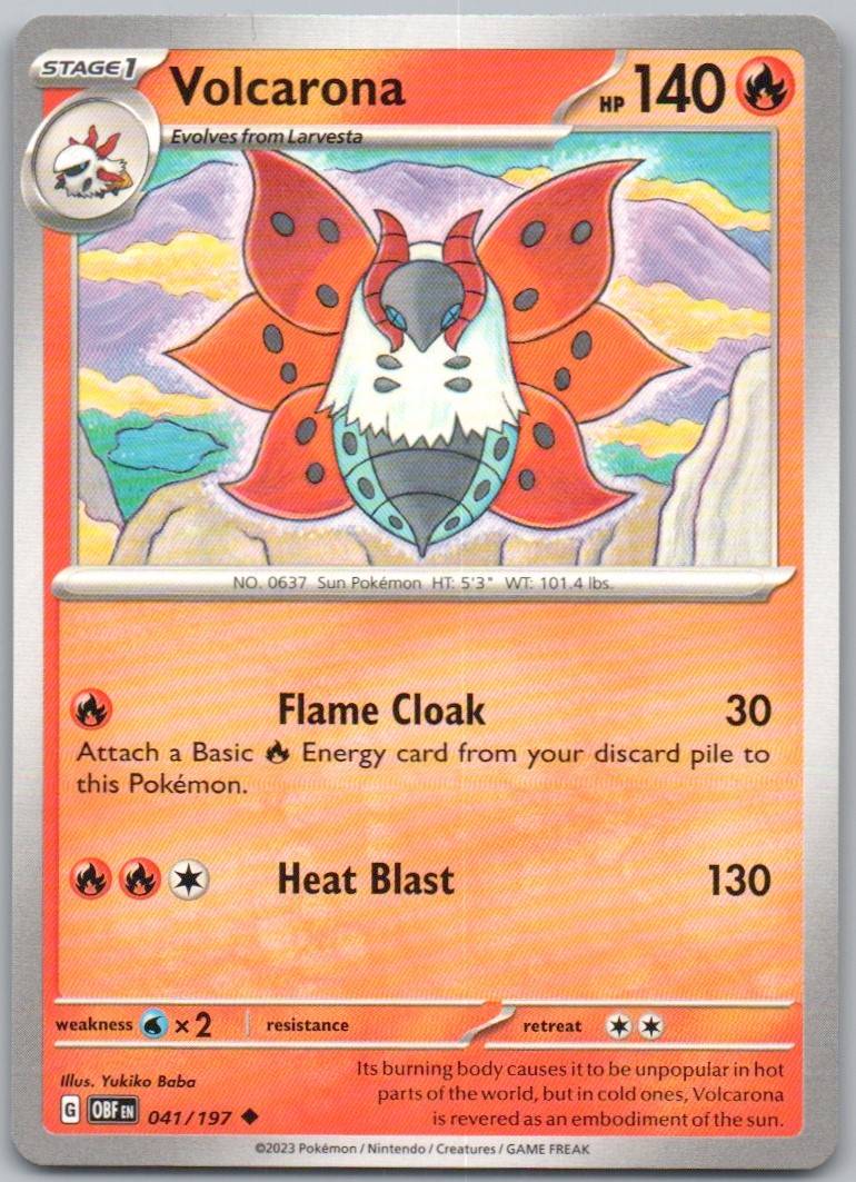 Volcarona 041 Normal Fire Card - Obsidian Flames