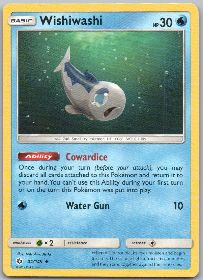 Wishiwashi 44 Normal Water Card - Sun & Moon Base