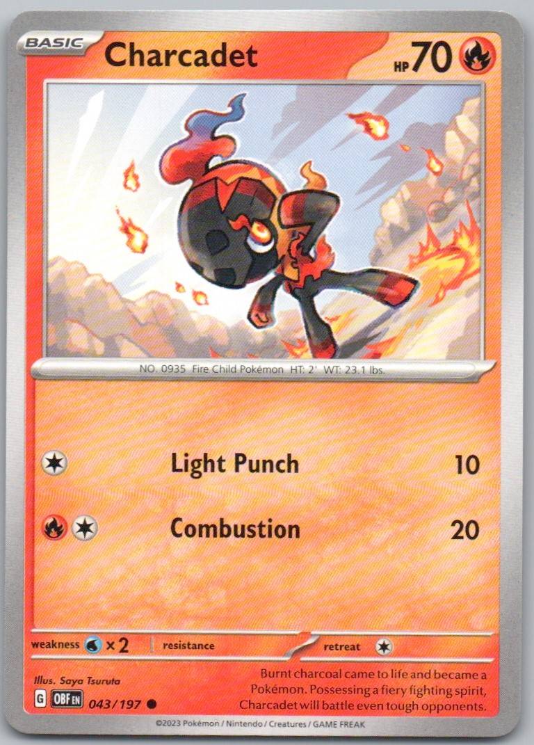 Charcadet 043 Normal Fire Card - Obsidian Flames