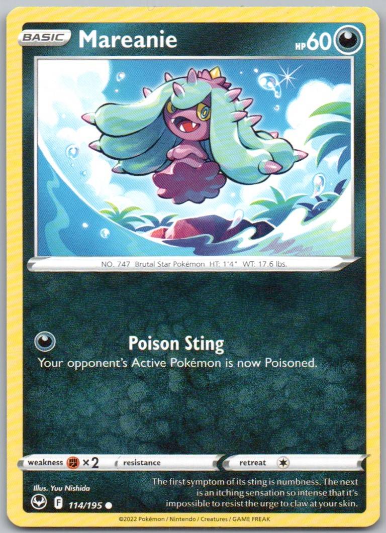 Mareanie 114 Normal Darkness Card - Silver Tempest