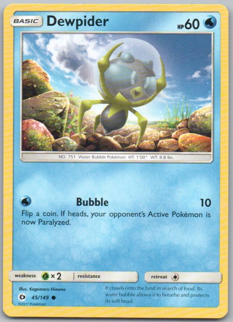Dewpider 45 Normal Water Card - Sun & Moon Base