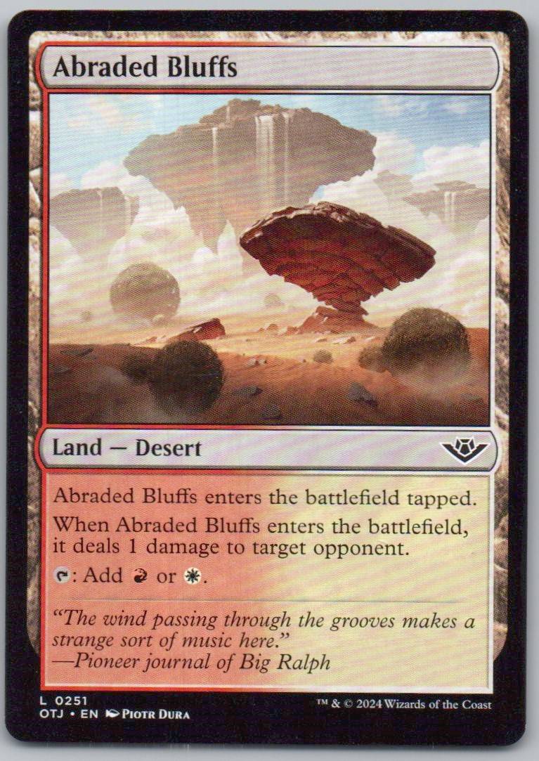 Abraded Bluffs 251 Normal Land Card - Outlaws of Thunder Junction