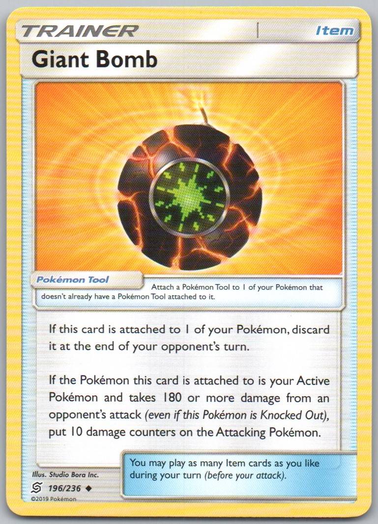 Giant Bomb 196 Normal Trainer Card - Unified Minds