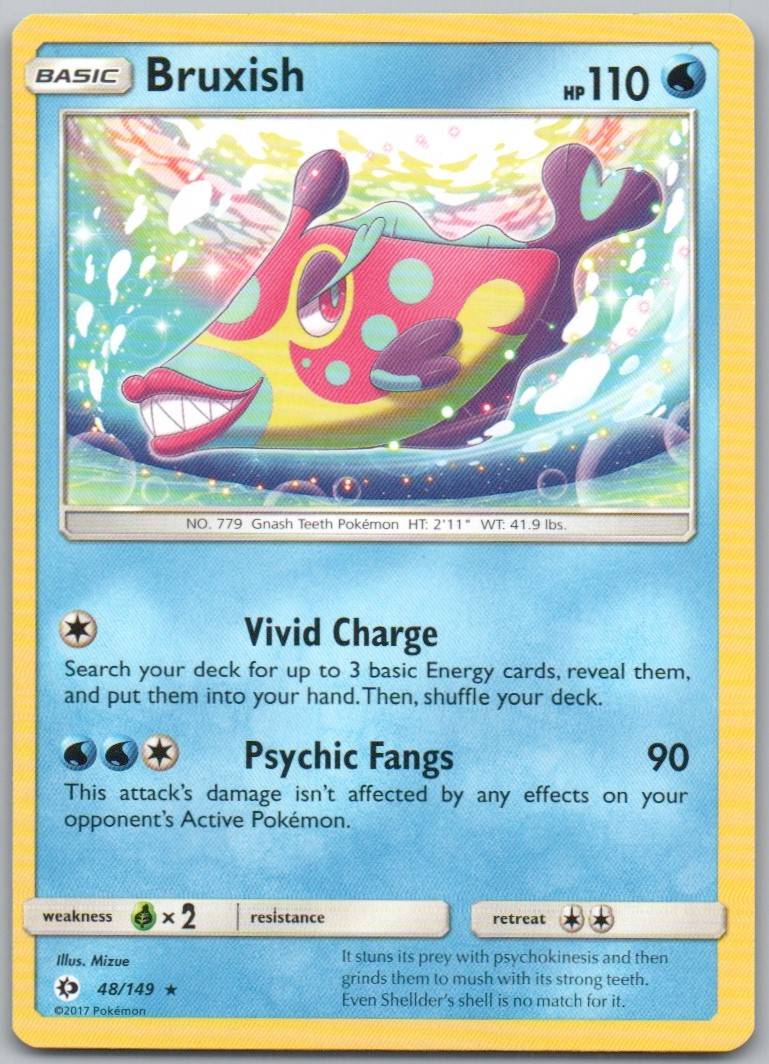 Bruxish 48 Normal Water Card - Sun & Moon Base