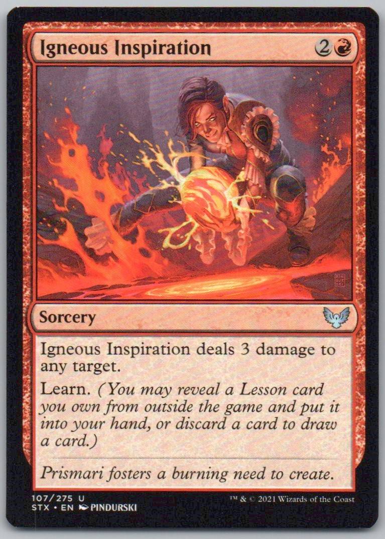 Igneous Inspiration 107 Normal Sorcery Card - Strixhaven: School of Mages
