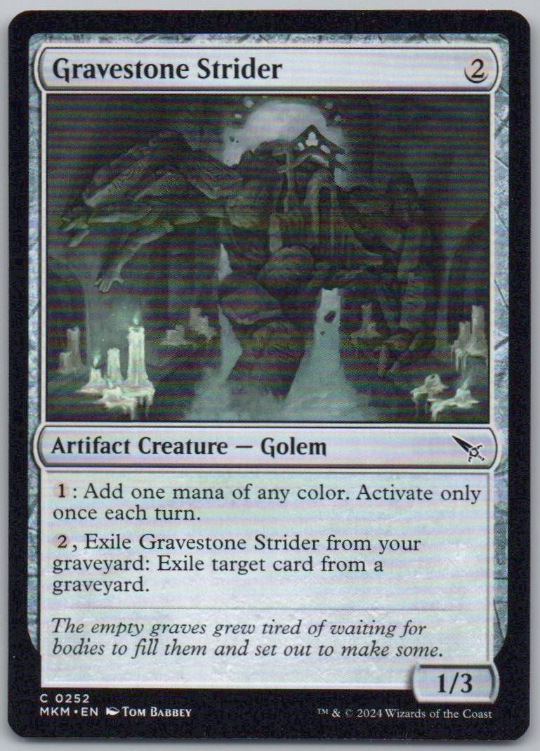 Gravestone Strider 252 Normal Artifact Card - Murders at Karlov Manor