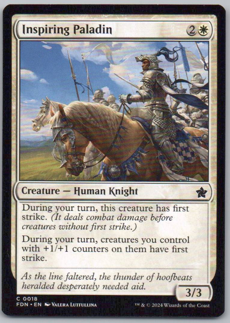 Inspiring Paladin 18 Normal Creature Card - Foundations