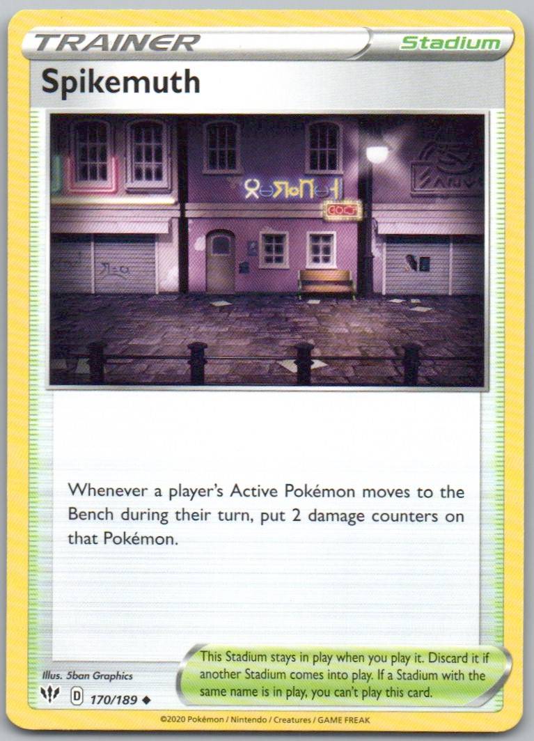 Spikemuth 170 Normal Trainer Card - Darkness Ablaze