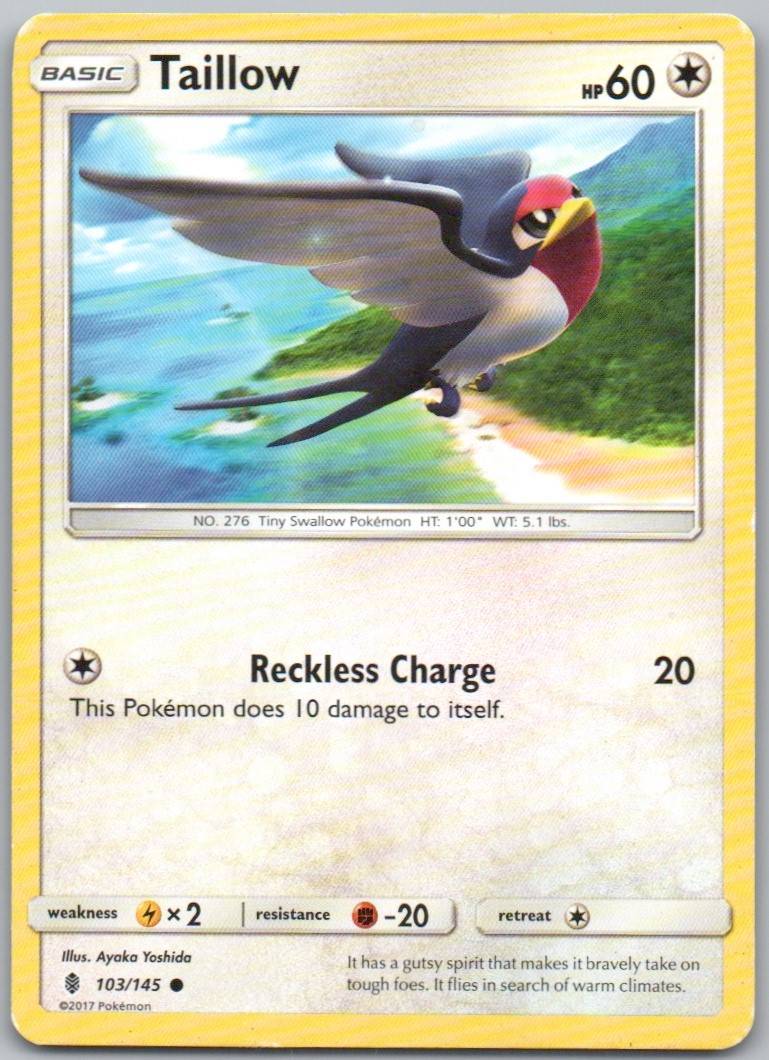 Taillow 10 Normal Colorless Card - Guardians Rising