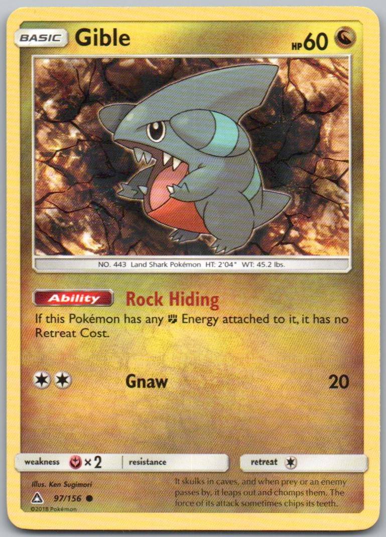 Gible 97 Normal Dragon Card - Ultra Prism
