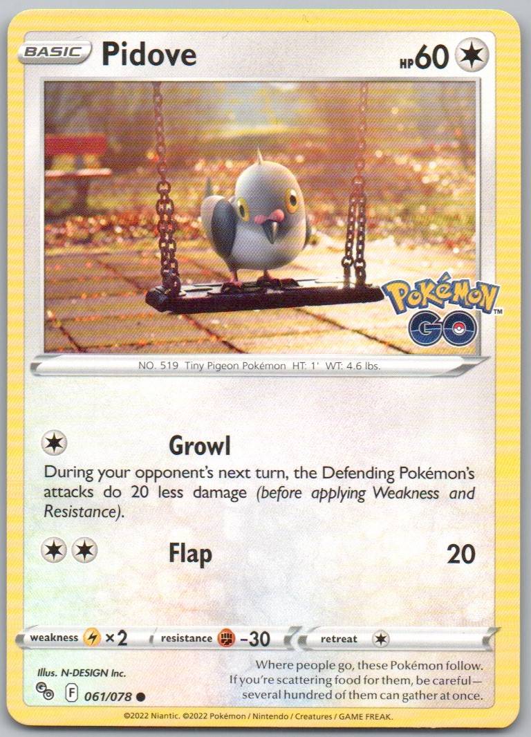 Pidove 061 Normal Colorless Card - Pokemon GO