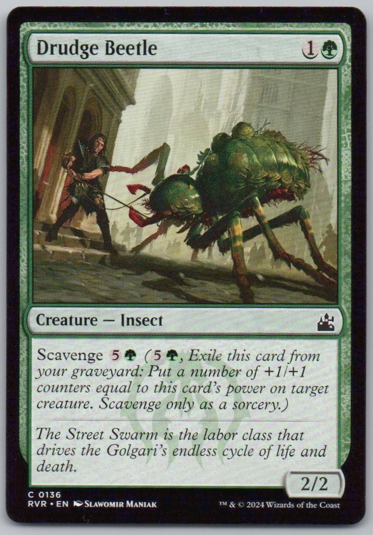 Drudge Beetle 136 Normal Creature Card - Ravnica Remastered