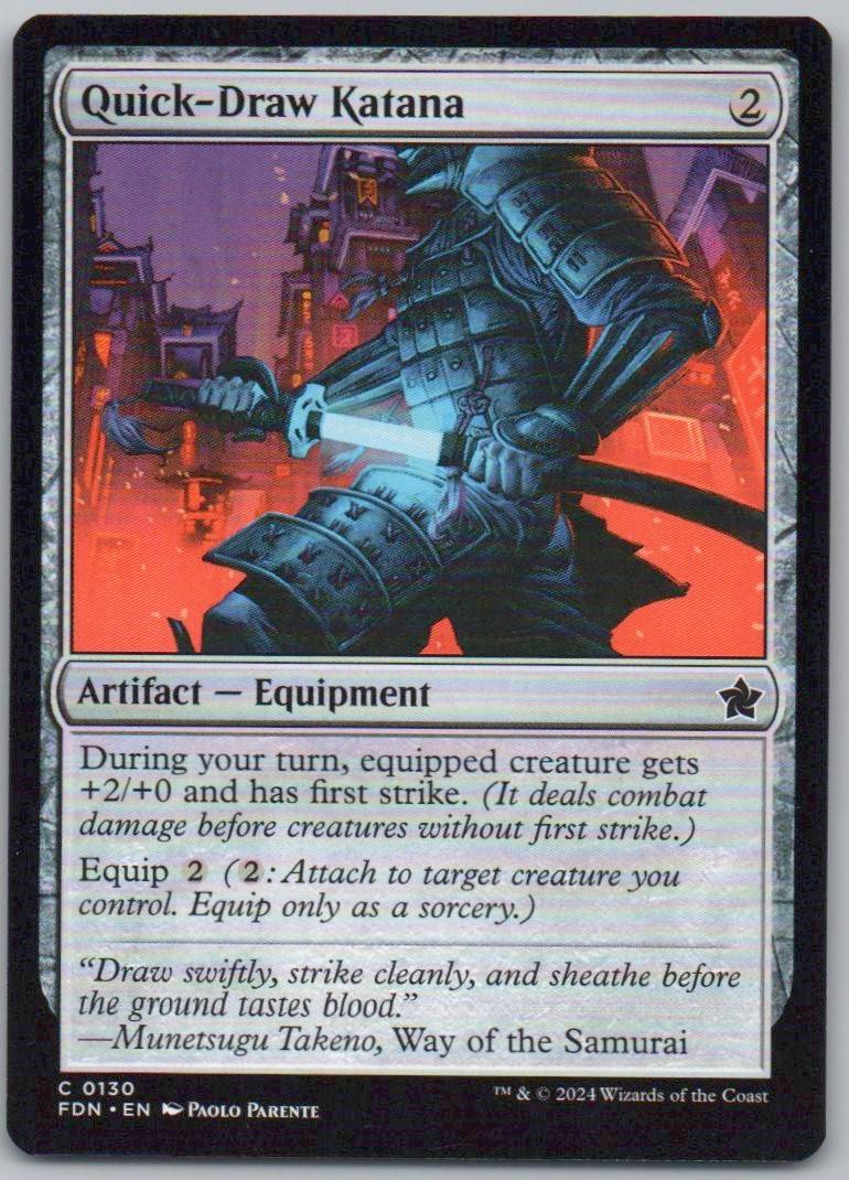Quick-Draw Katana 130 Normal Artifact Card - Foundations