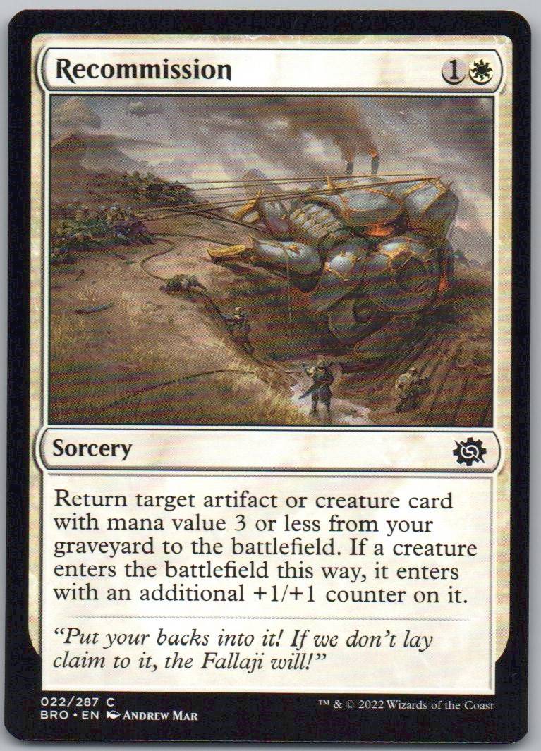 Recommission 22 Normal Sorcery Card - The Brothers' War