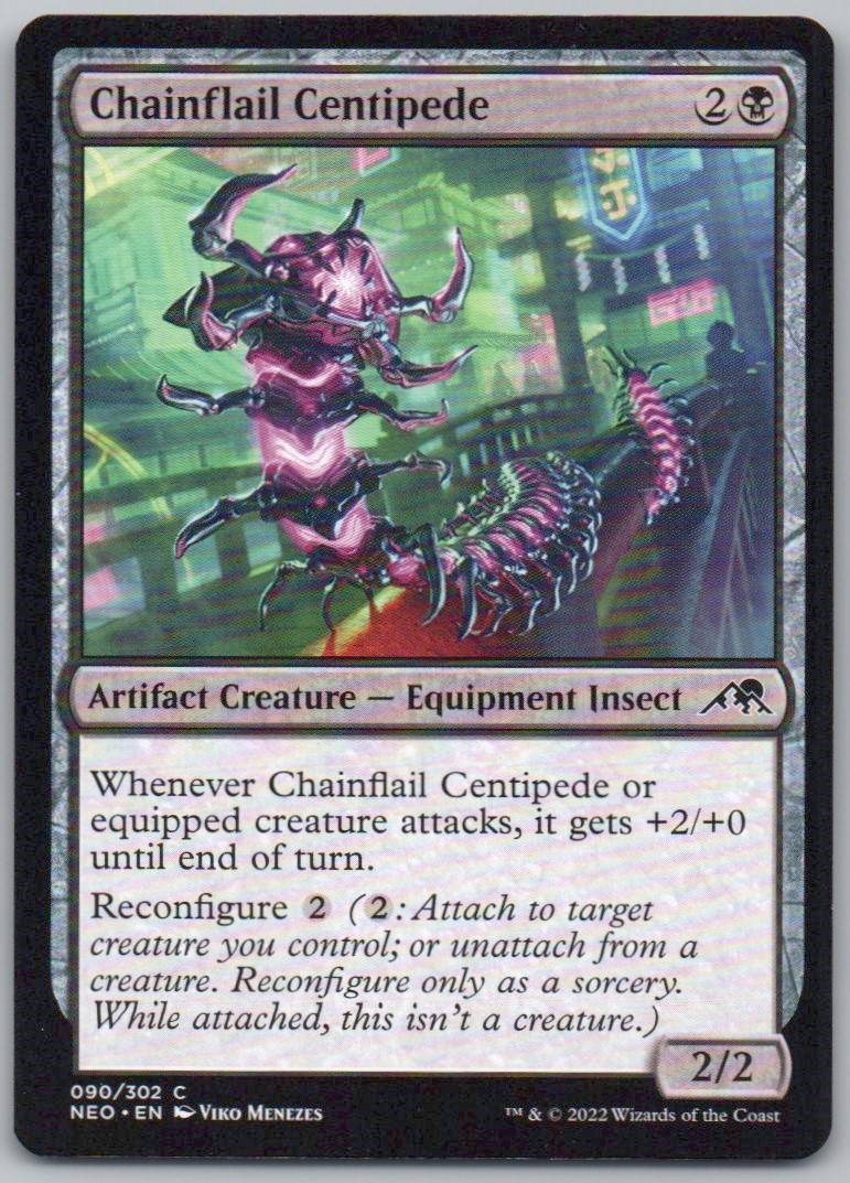 Chainflail Centipede 90 Normal Artifact Card - Kamigawa: Neon Dynasty