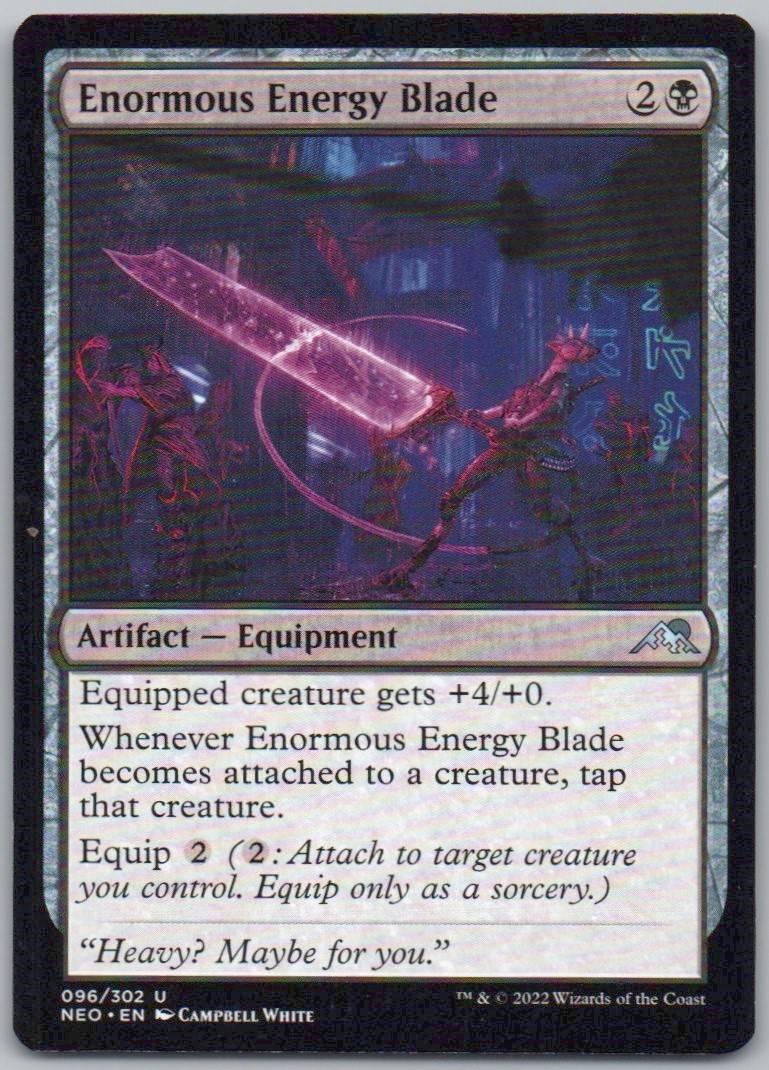 Enormous Energy Blade 96 Normal Artifact Card - Kamigawa: Neon Dynasty