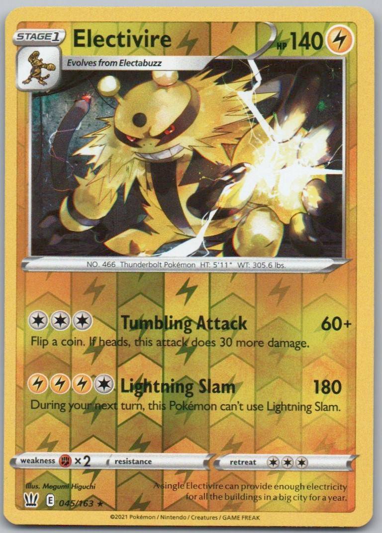 Electivire 045 Reverse Holo Lightning Card - Battle Styles