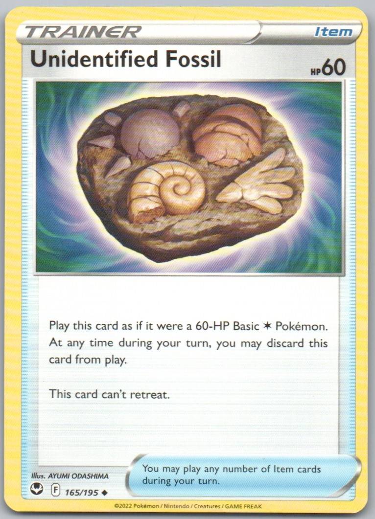 Unidentified Fossil 165 Normal Trainer Card - Silver Tempest