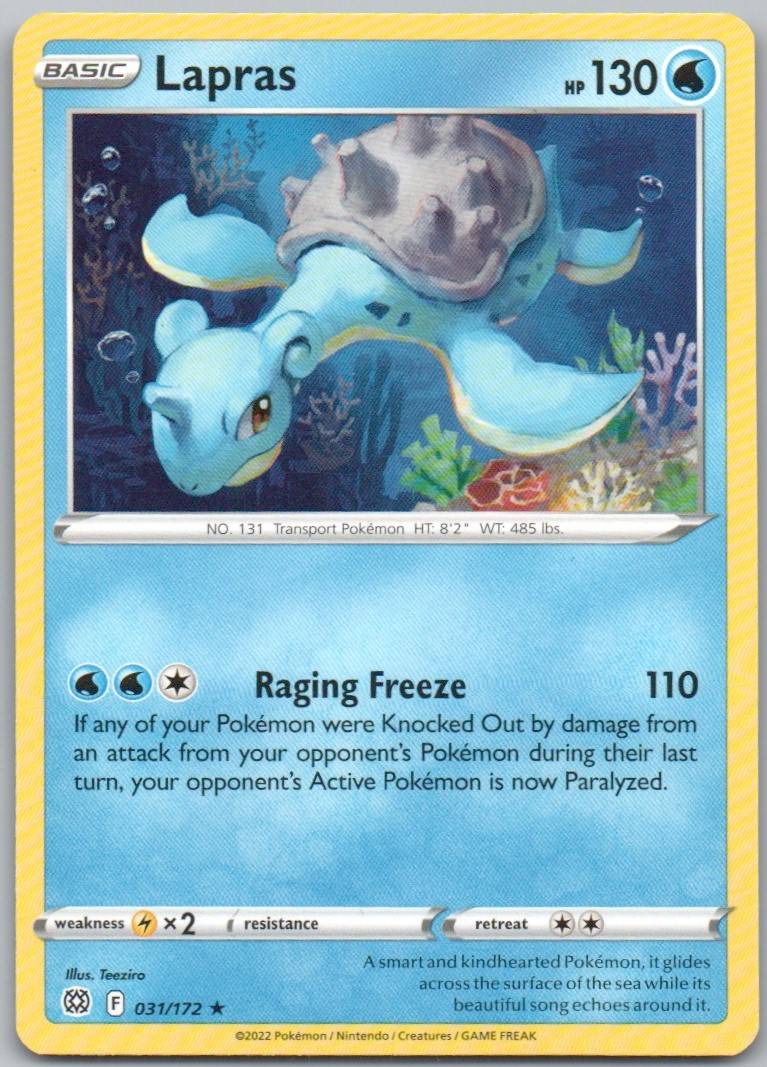 Lapras 031 Normal Water Card - Brilliant Stars