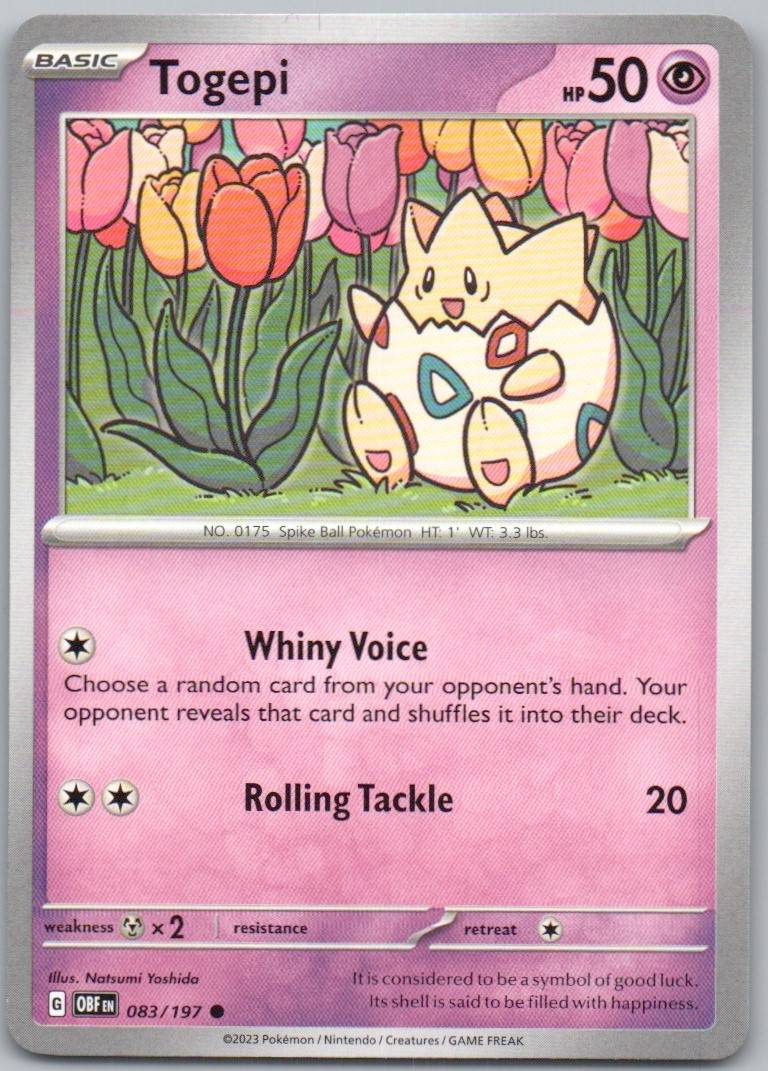 Togepi 083 Normal Psychic Card - Obsidian Flames