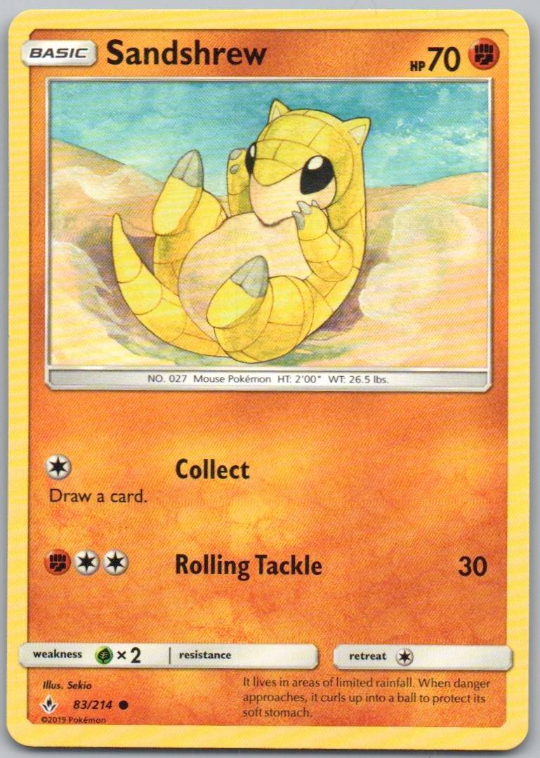 Sandshrew 083 Normal Fighting Card - Unbroken Bonds