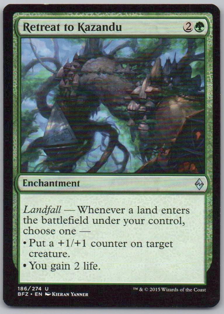 Retreat to Kazandu 186 Normal Enchantment Card - Battle for Zendikar
