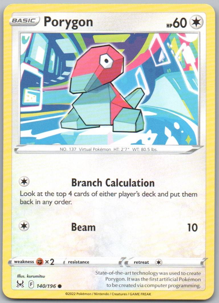 Porygon 140 Normal Colorless Card - Lost Origin