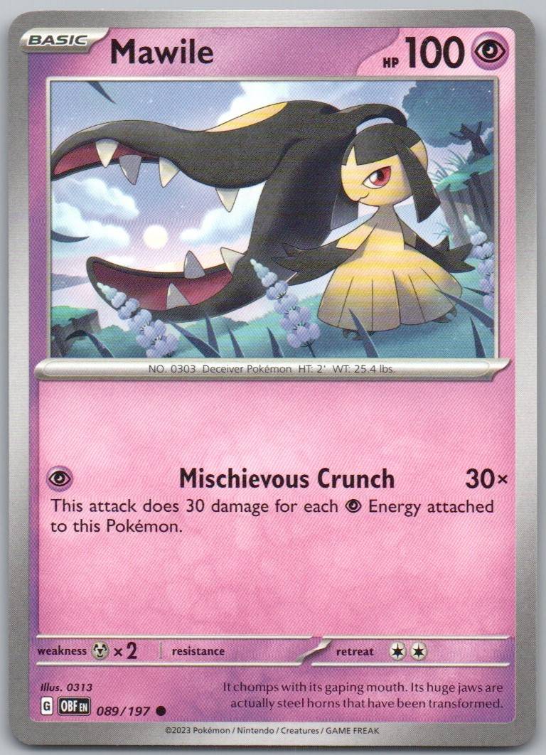 Mawile 089 Normal Psychic Card - Obsidian Flames