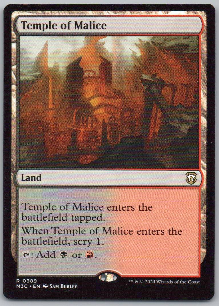 Temple of Malice (Ripple Foil) 389 Normal Land Card - Commander: Modern Horizons 3