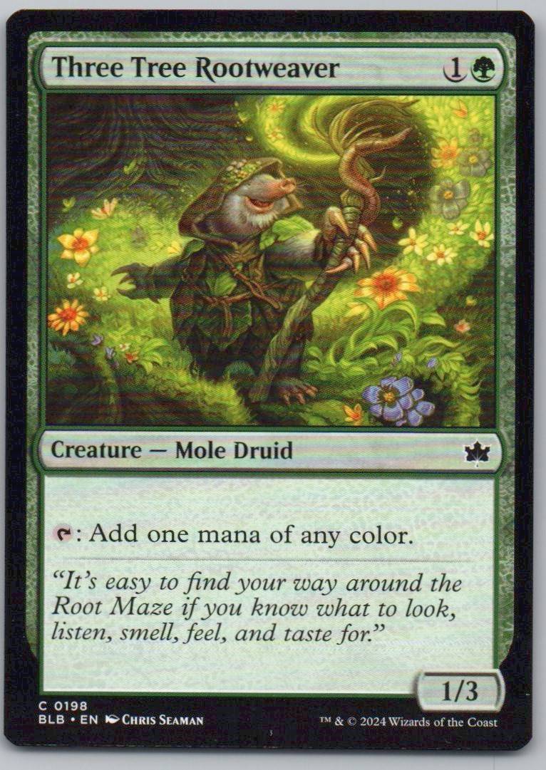 Three Tree Rootweaver 198 Normal Creature Card - Bloomburrow