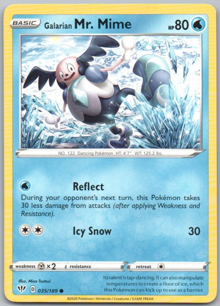 Galarian Mr. Mime 035 Normal Water Card - Darkness Ablaze