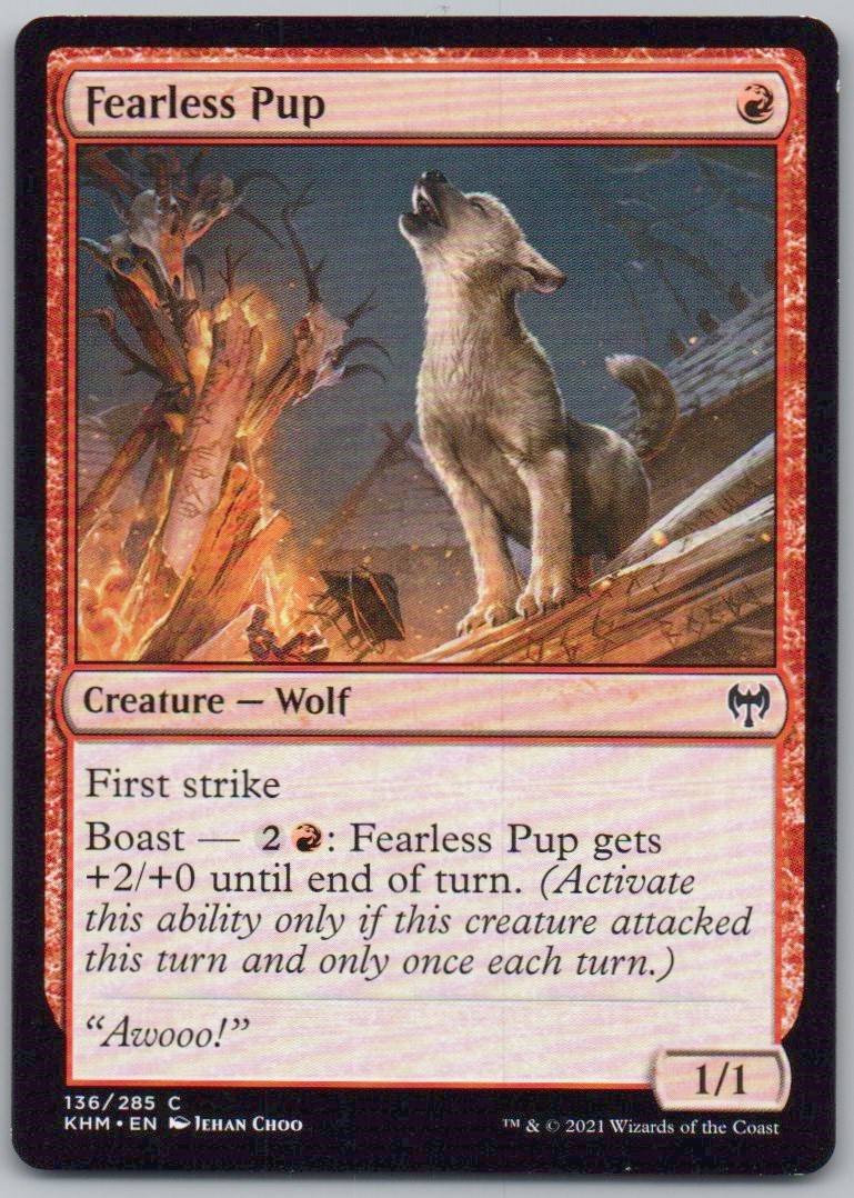 Fearless Pup 136 Normal Creature Card - Kaldheim