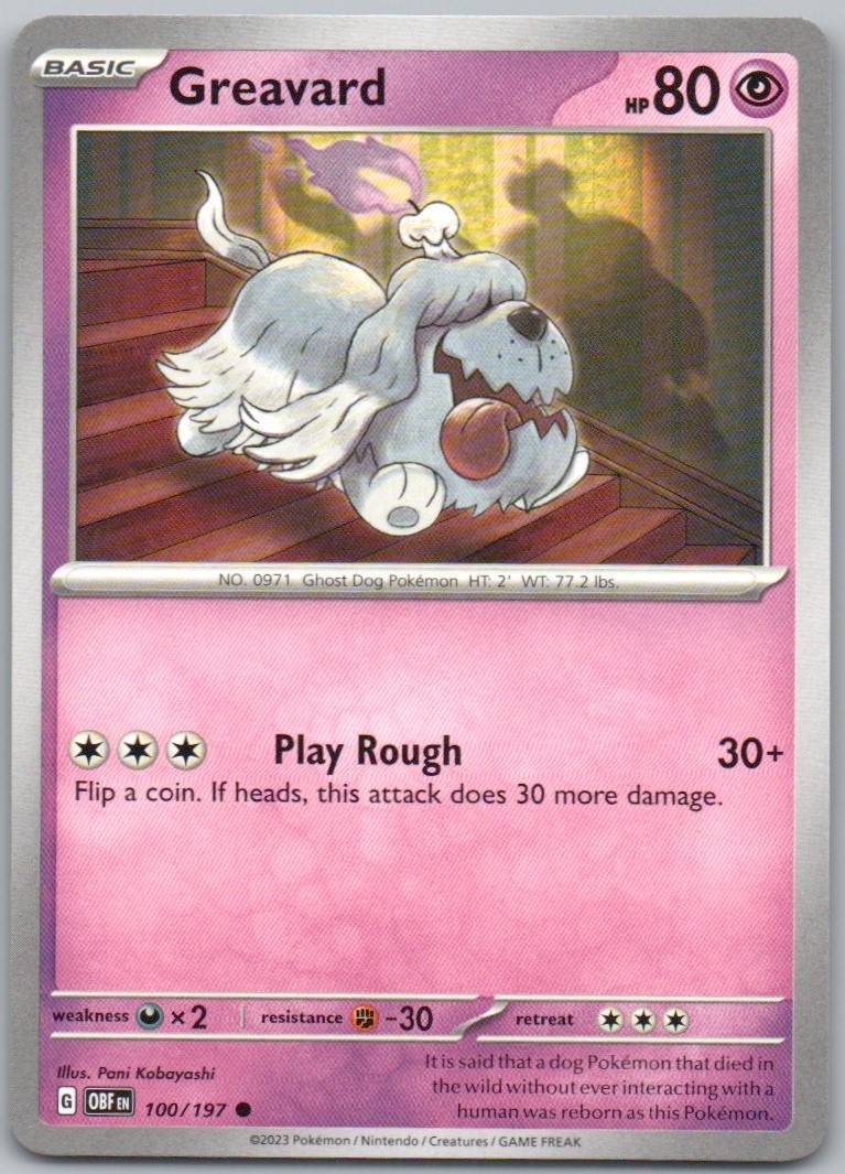 Greavard 100 Normal Psychic Card - Obsidian Flames