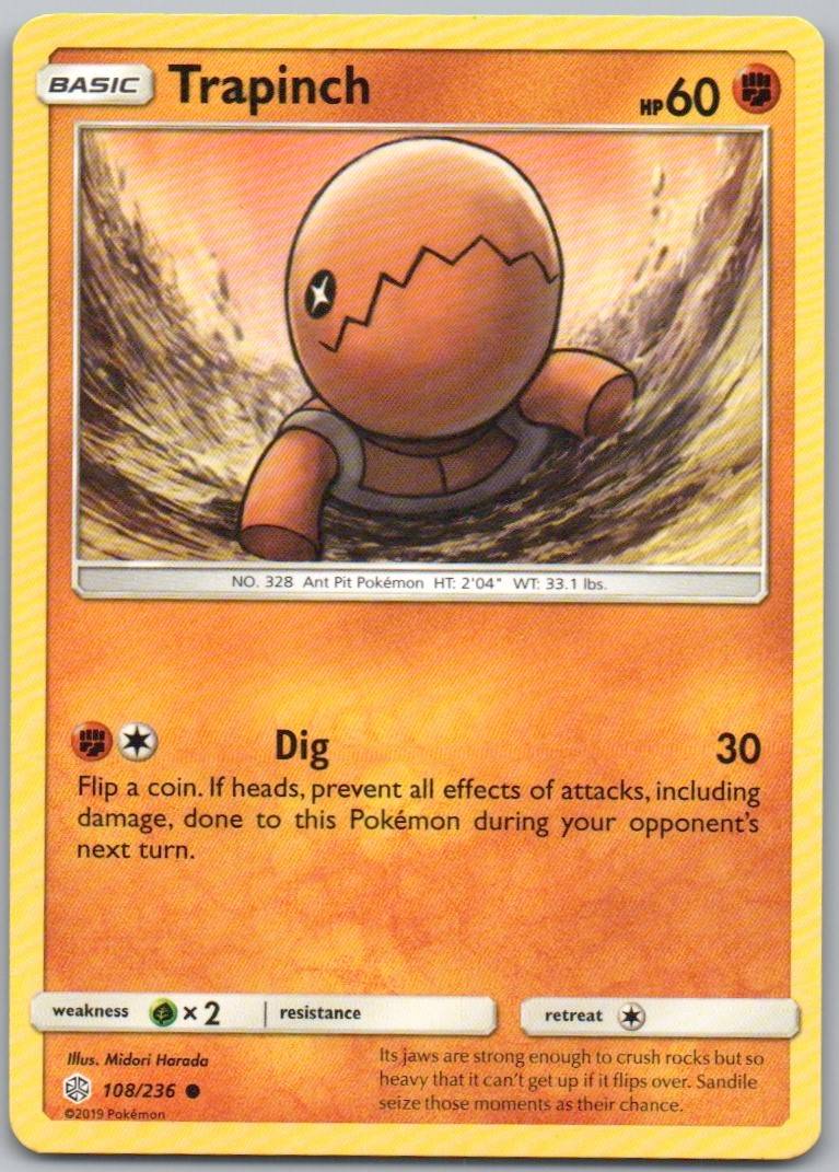 Trapinch 108 Normal Fighting Card - Cosmic Eclipse