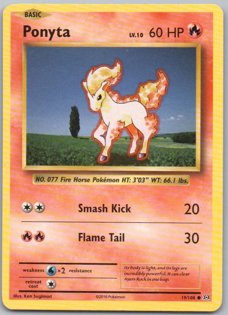 Ponyta 019 Normal Fire Card - Evolutions
