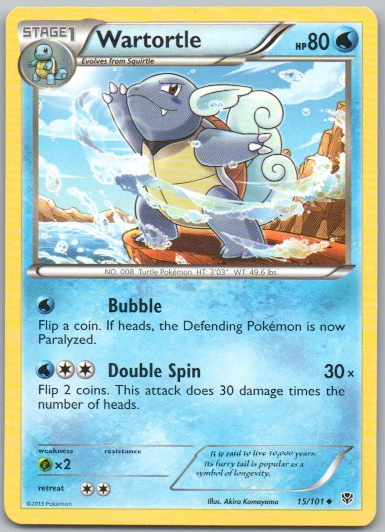 Wartortle 015 Normal Water Card - Plasma Blast