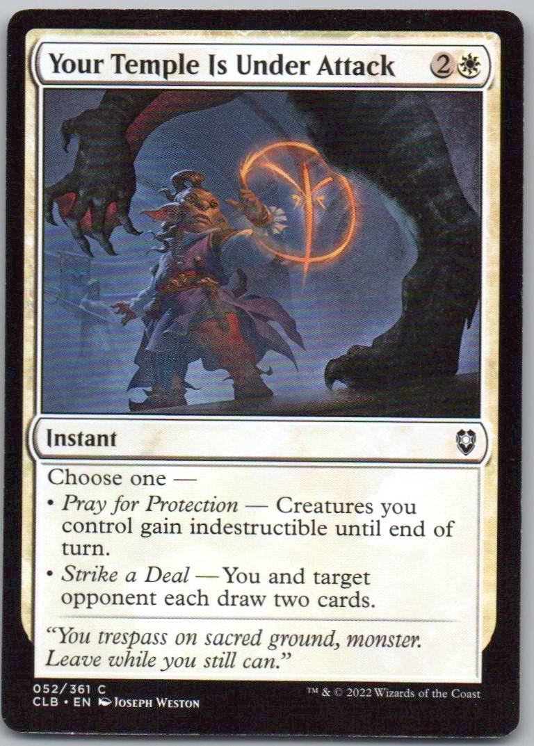 Your Temple Is Under Attack 52 Normal Instant Card - Commander Legends: Battle for Baldur's Gate
