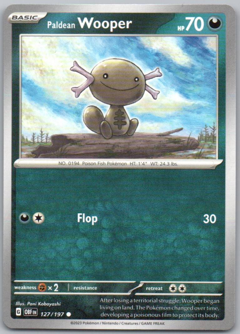 Paldean Wooper 127 Normal Darkness Card - Obsidian Flames
