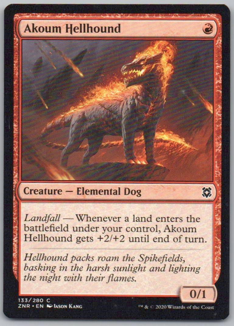 Akoum Hellhound 133 Normal Creature Card - Zendikar Rising